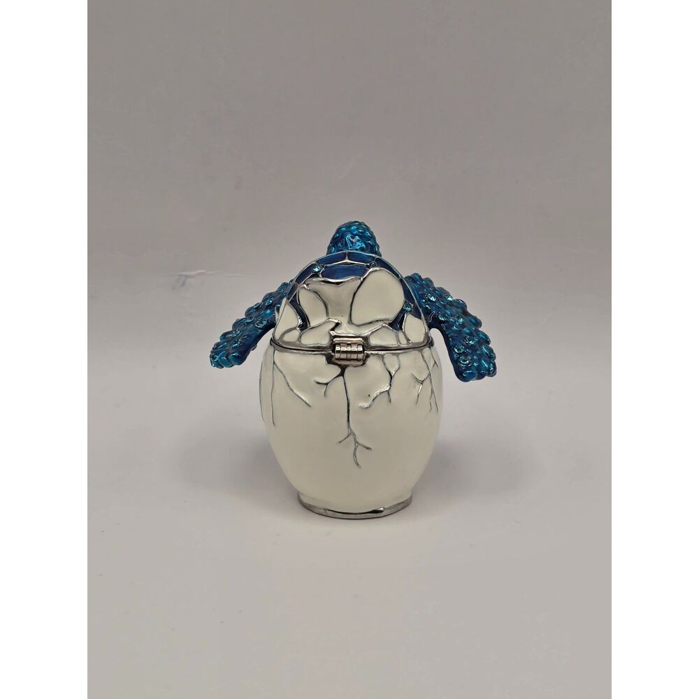 Turtle Trinket Box Enameled Baby Turtle Hatching Magnetic Clip Mini Trinket Box